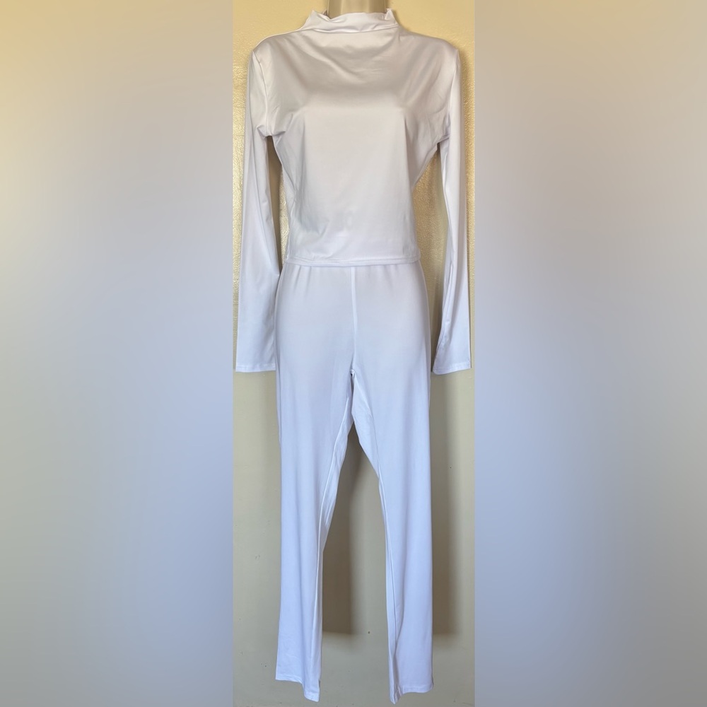 Juniors White Large 2 Piece Jumpsuit